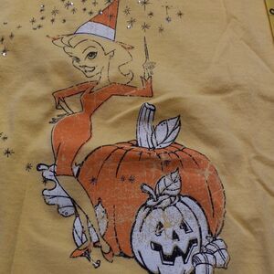 Bewitched Yellow/Orange Womens 2X Short Sleeve T-shirt Cottagecore Grandmacore